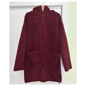 Women's Fleece Hooded Cardigan, Jacket, Size L